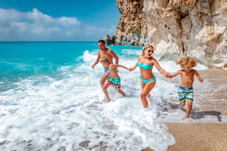 A family at the beach in Latvia